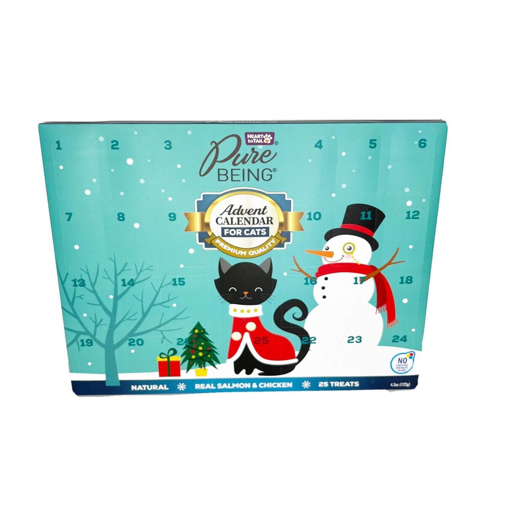 ALDI PURE BEING ADVENT CALENDAR FOR CATS 25 Days of Treats Salmon Recipe New